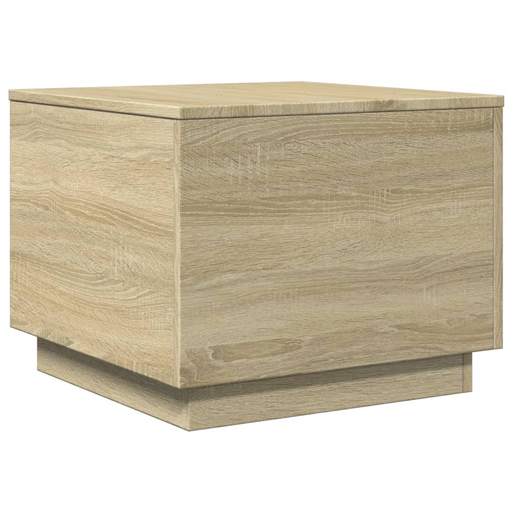 Mesa de centro com luzes LED 50x50x40 cm carvalho sonoma - Image 2