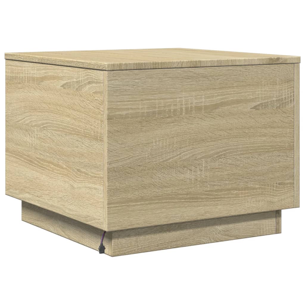 Mesa de centro com luzes LED 50x50x40 cm carvalho sonoma - Image 8