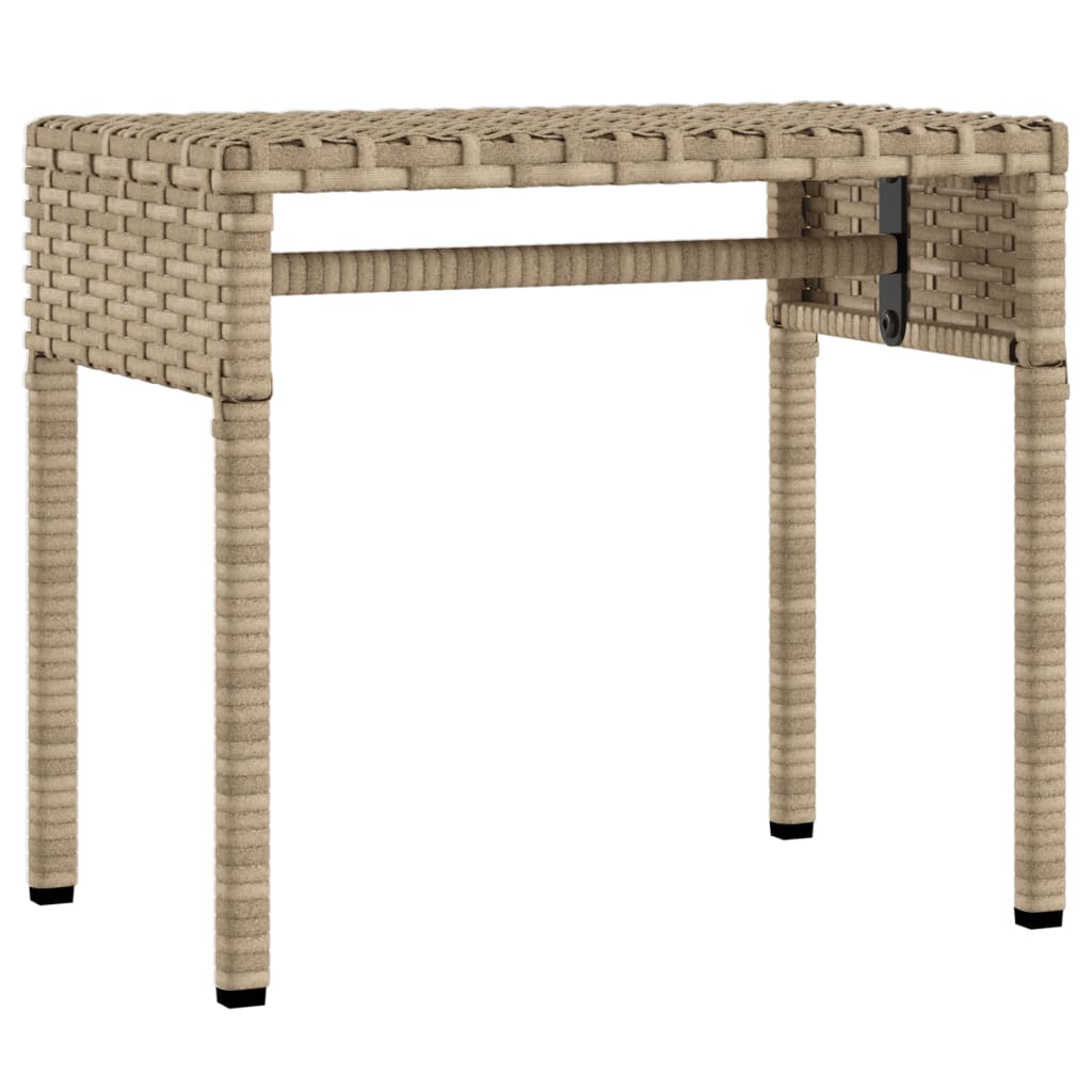 Espreguiçadeira com toldo e mesa vime PE bege - Image 4