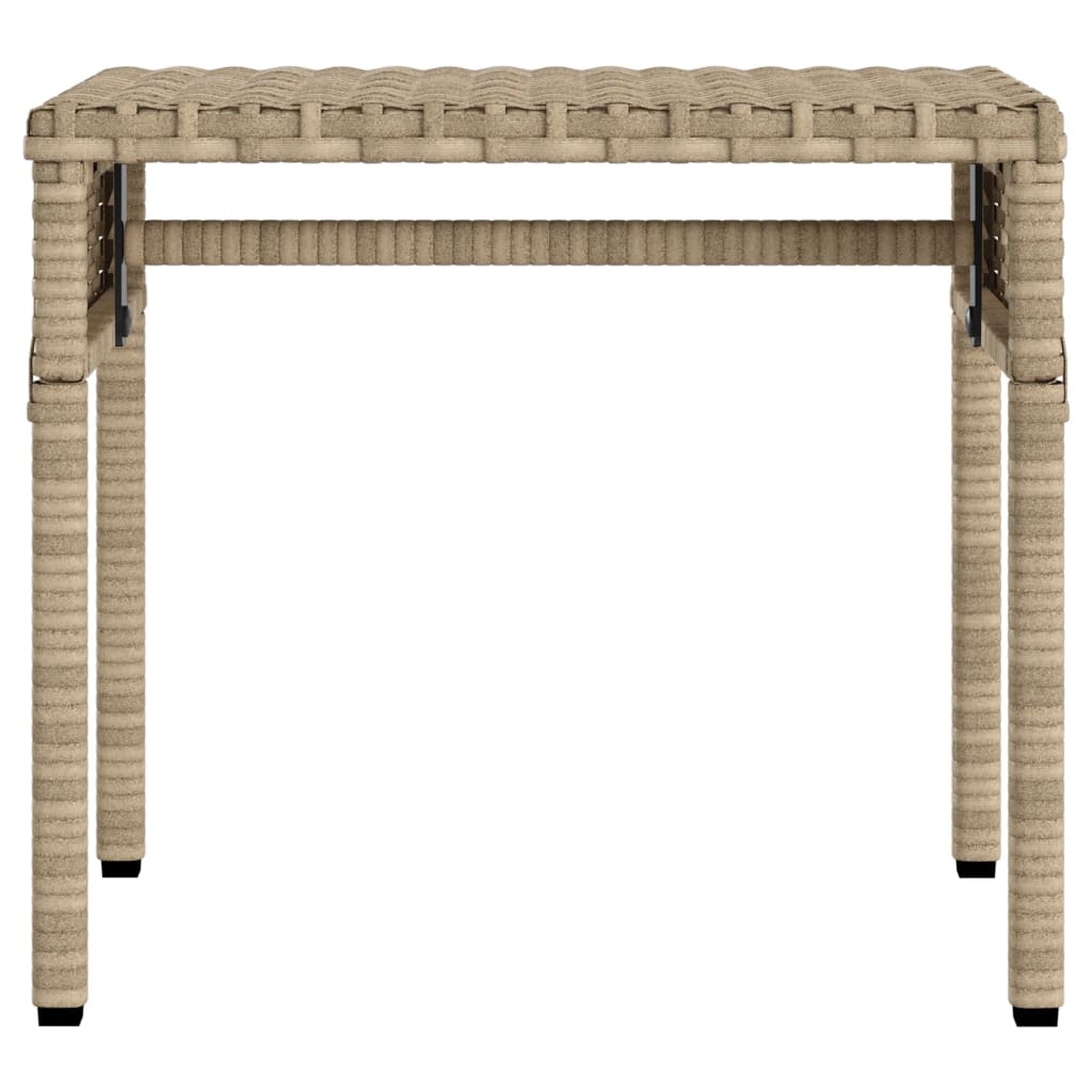 Espreguiçadeira com toldo e mesa vime PE bege - Image 5