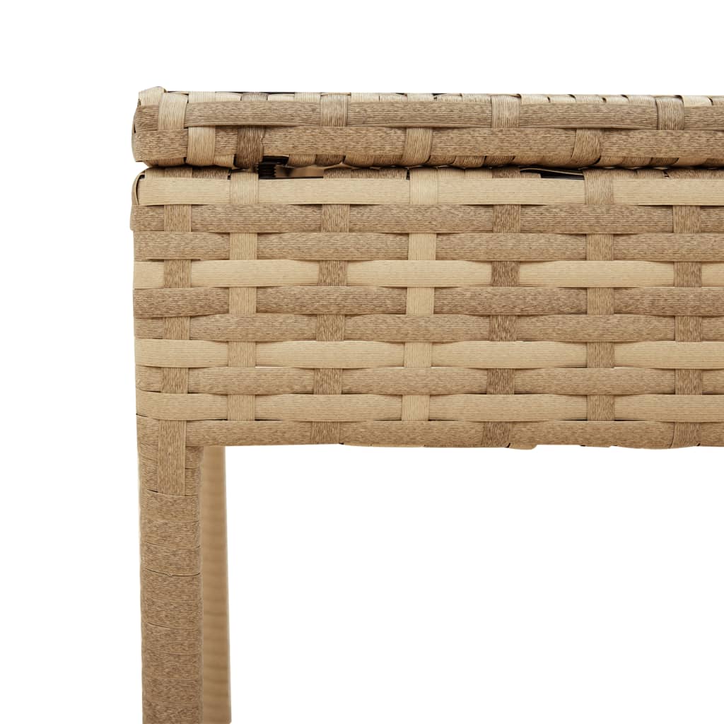 Espreguiçadeira com toldo e mesa vime PE bege - Image 8