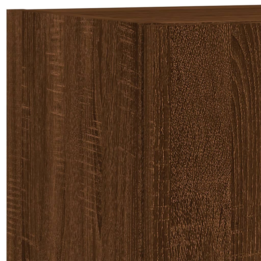 4 pcs móveis de parede para TV com luzes LED carvalho castanho - Image 10