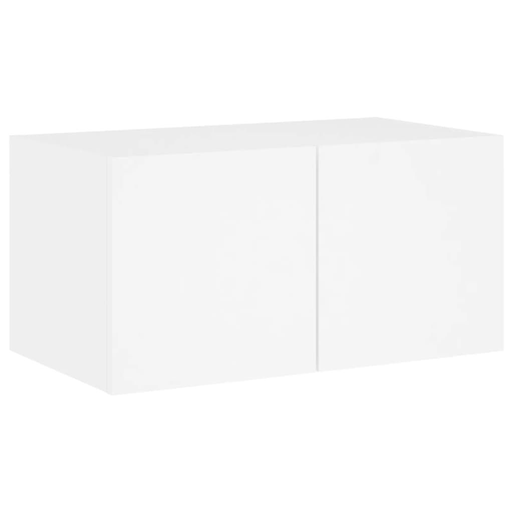 4pcs móveis de parede p/ TV c/ LEDs derivados de madeira branco - Image 8