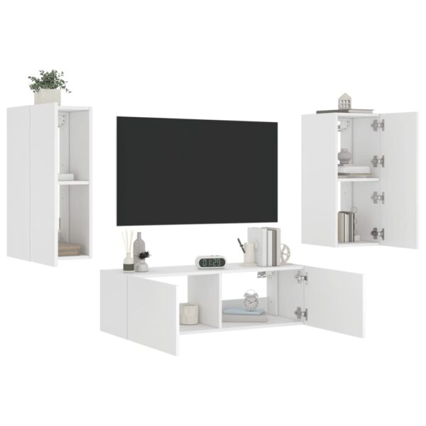 3 pcs móveis de parede para TV com luzes LED branco - Image 4