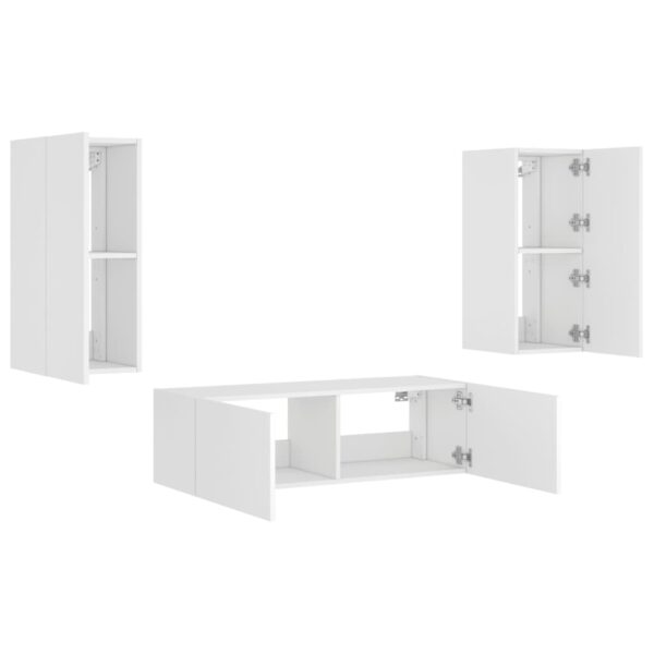 3 pcs móveis de parede para TV com luzes LED branco - Image 5