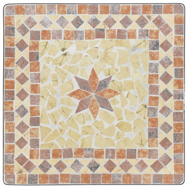 Mesa de bistrô em mosaico 60x60x74 cm cerâmica terracota - Image 5