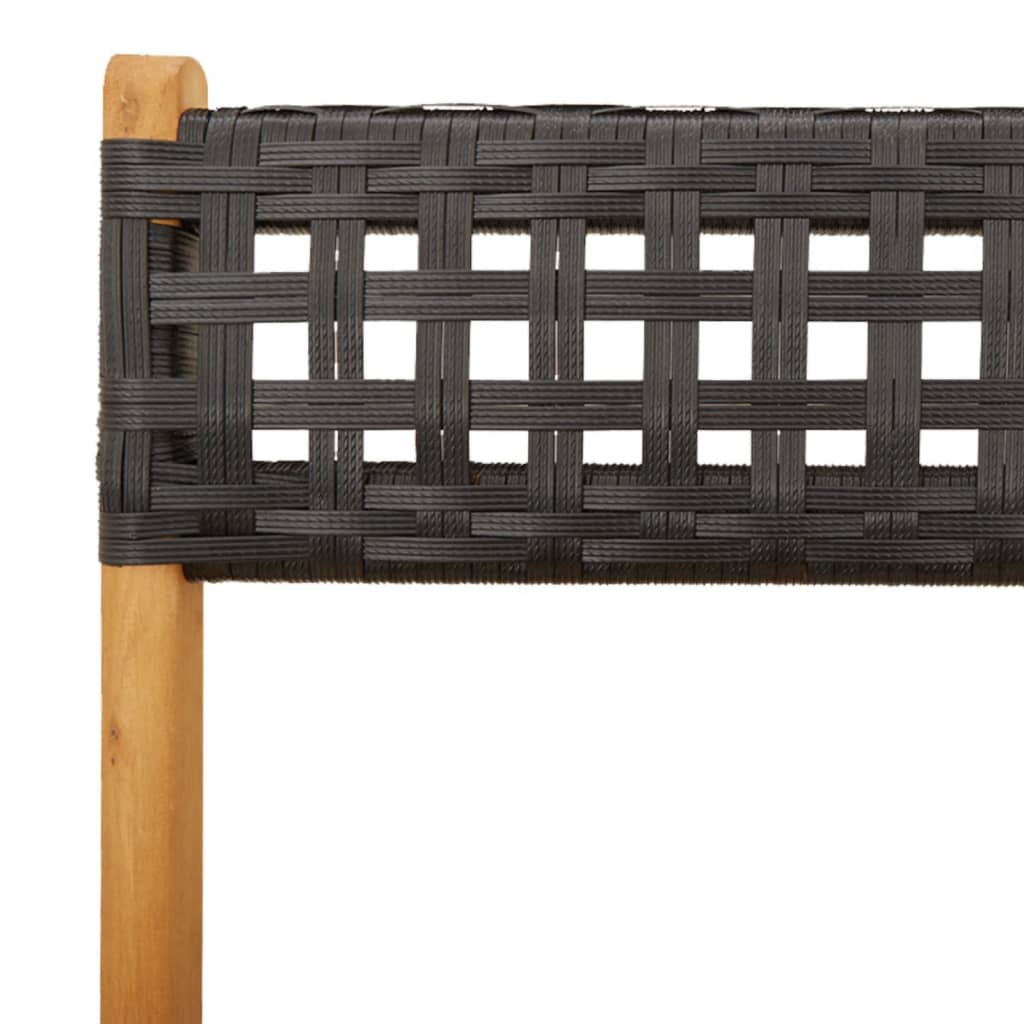 Cadeiras de bistrô 2 pcs madeira acácia maciça e vime PE preto - Image 8