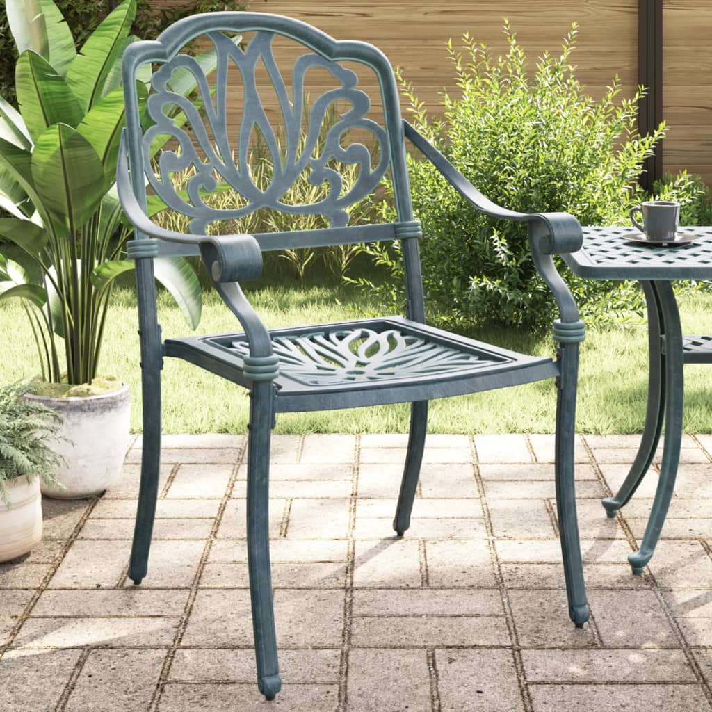 Cadeiras de jardim 2 pcs alumínio fundido verde - Image 2