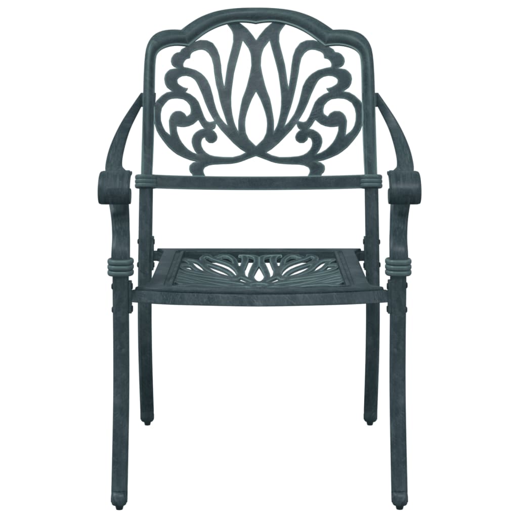 Cadeiras de jardim 2 pcs alumínio fundido verde - Image 4