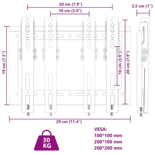Suporte de parede p/ TV ecrãs de 14-42" Max VESA 200x200mm 30kg - Image 7