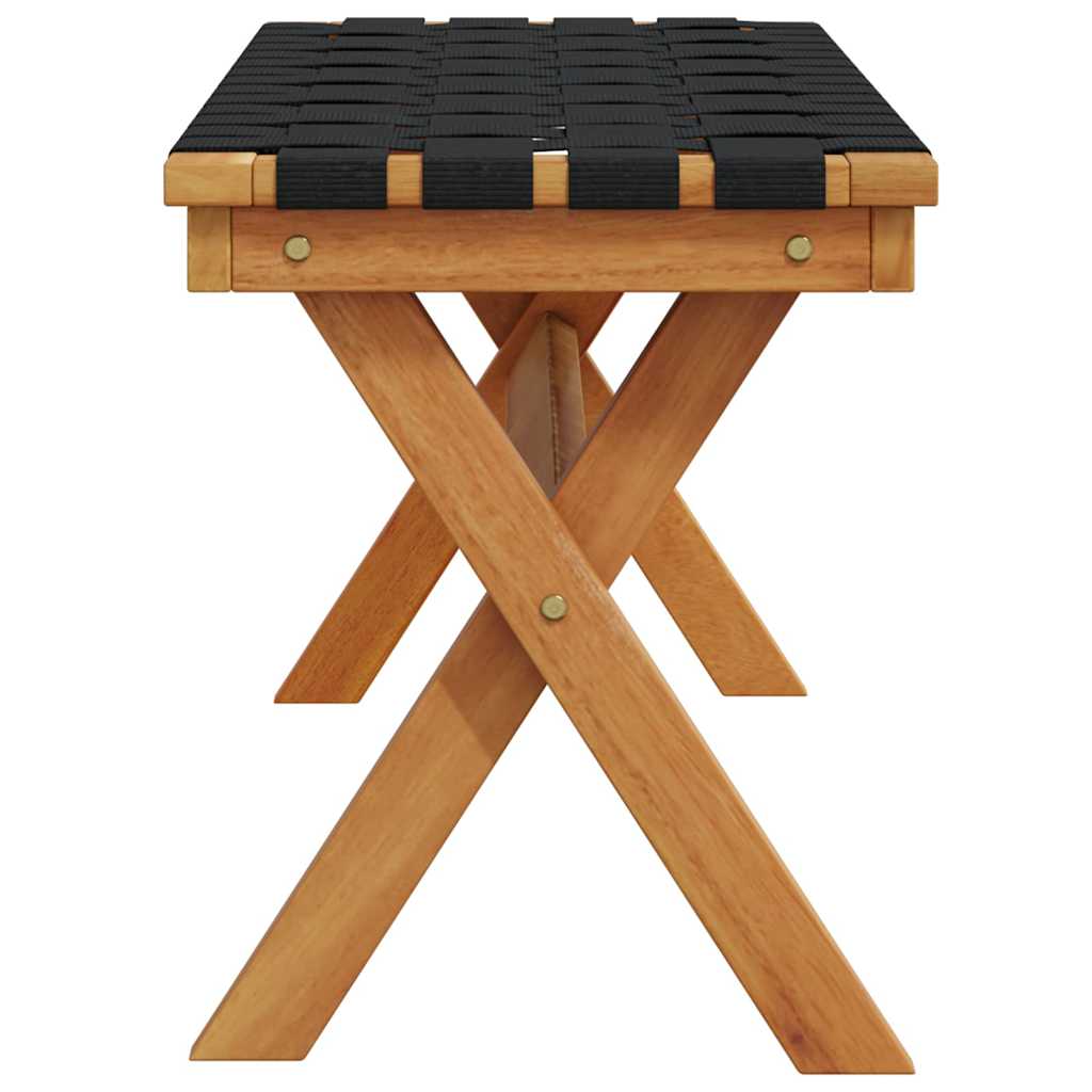 Banco de jardim madeira de acácia maciça e tecido preto - Image 3