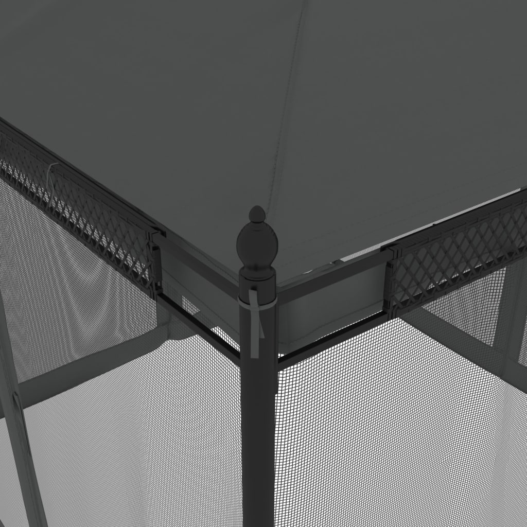 Gazebo com paredes de malha 2,93x2,93 m aço antracite - Image 6