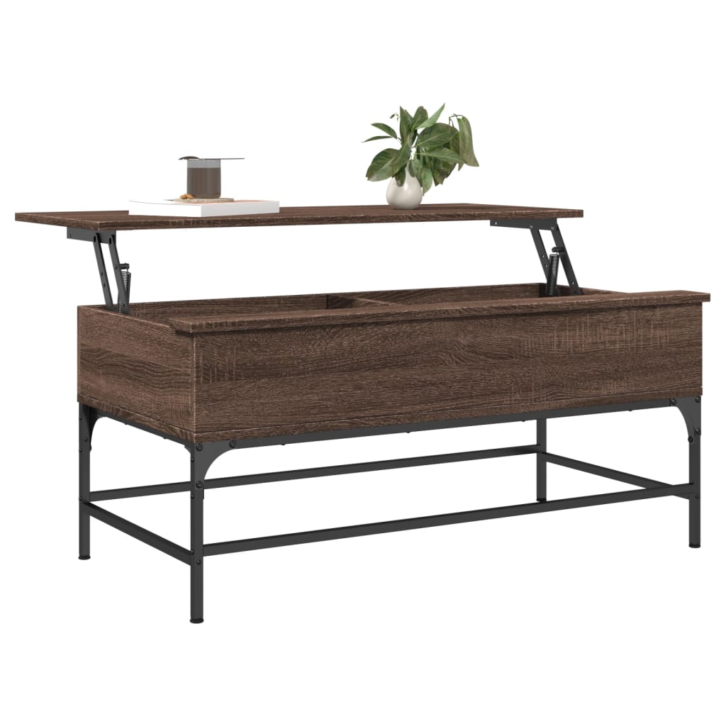 Mesa centro 100x50x45cm deriv. madeira/metal carvalho castanho - Image 3