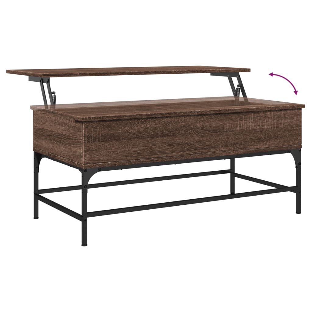 Mesa centro 100x50x45cm deriv. madeira/metal carvalho castanho - Image 7