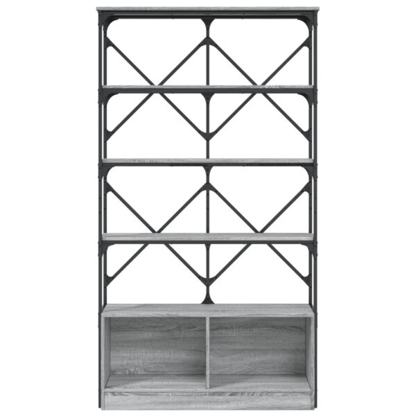 Estante 100x26x180 cm derivados de madeira e metal cinza sonoma - Image 4