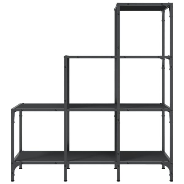 Estante 92x30x102 cm derivados de madeira e metal preto - Image 4