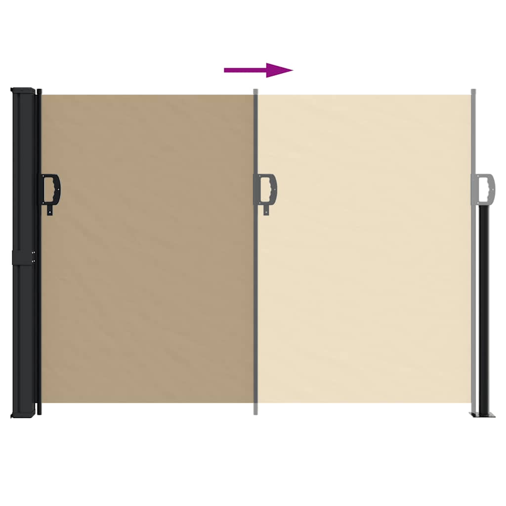 Toldo lateral retrátil 140x600 cm bege - Image 4