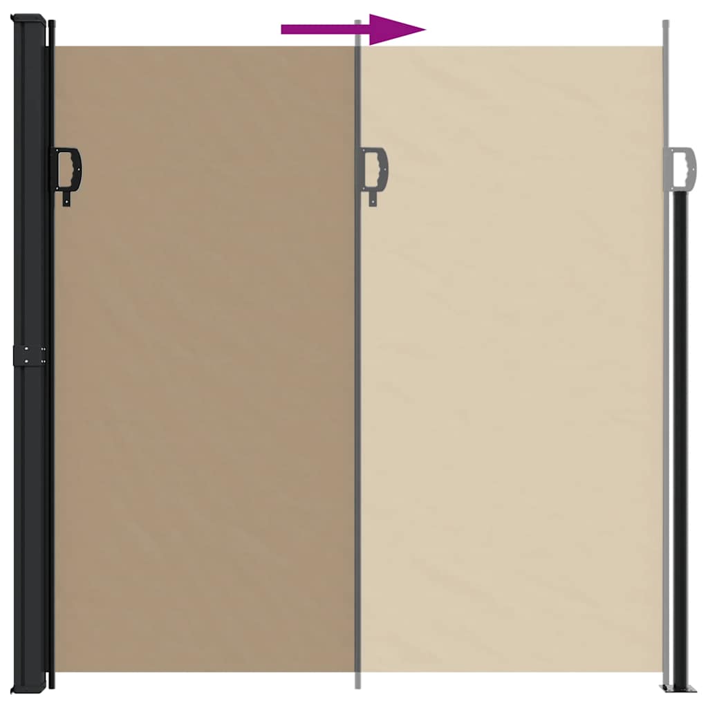 Toldo lateral retrátil 200x600 cm cinzento-acastanhado - Image 4