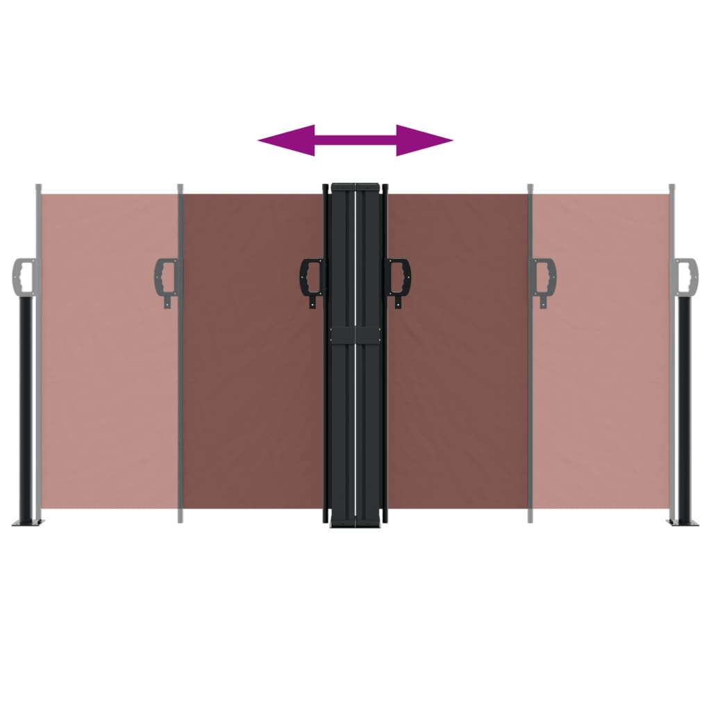 Toldo lateral retrátil 120x600 cm castanho - Image 4