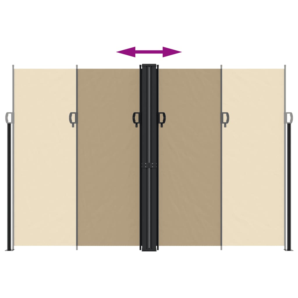 Toldo lateral retrátil 220x600 cm bege - Image 4