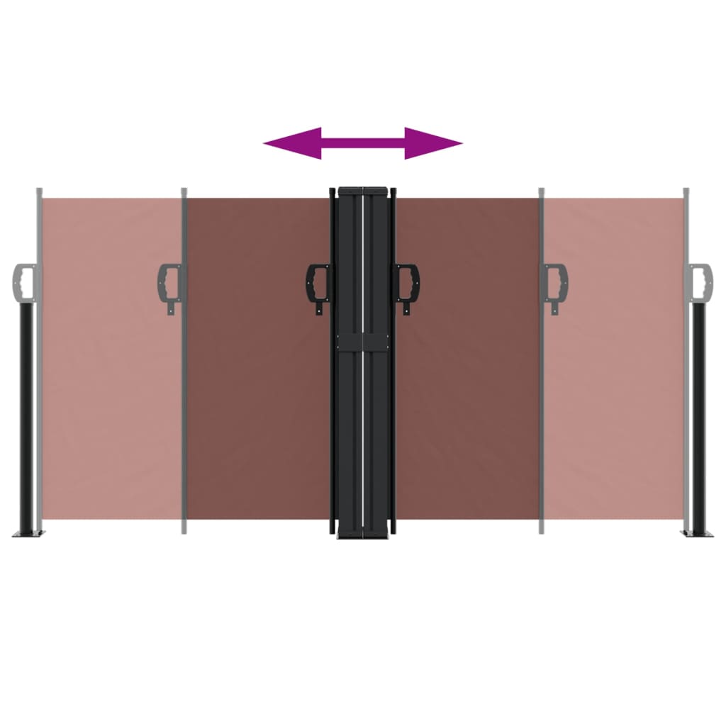 Toldo lateral retrátil 120x1000 cm castanho - Image 4