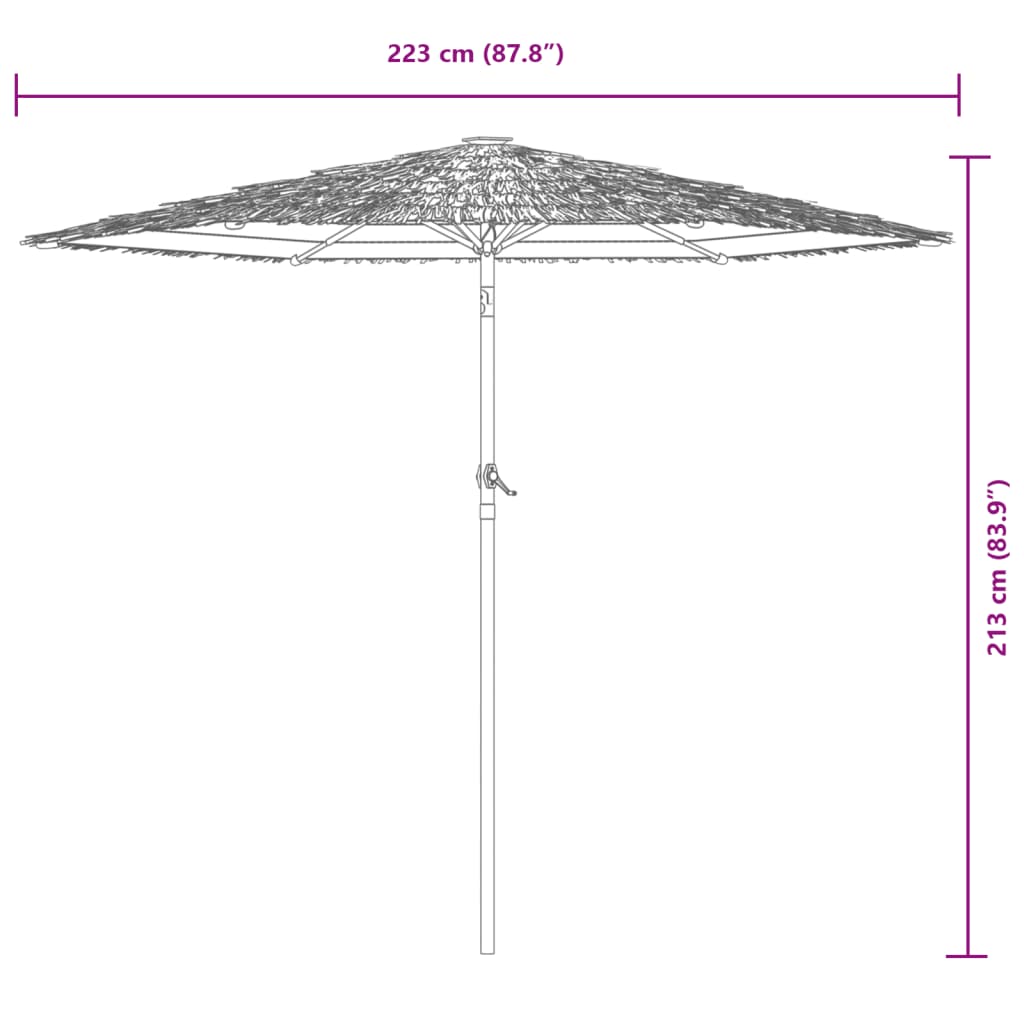 Guarda-sol de jardim com poste de aço 223x223x213 cm azul - Image 10