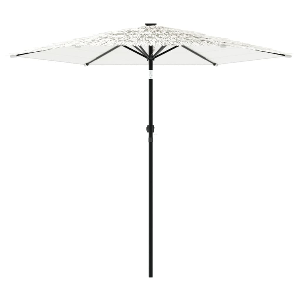 Guarda-sol de jardim com poste de aço 223x223x213 cm branco - Image 3