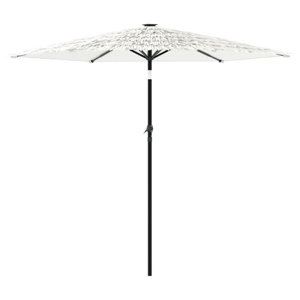 Guarda-sol de jardim com poste de aço 223x223x213 cm branco - Image 4