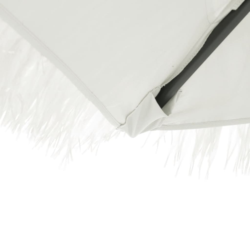 Guarda-sol de jardim com poste de aço 223x223x213 cm branco - Image 6