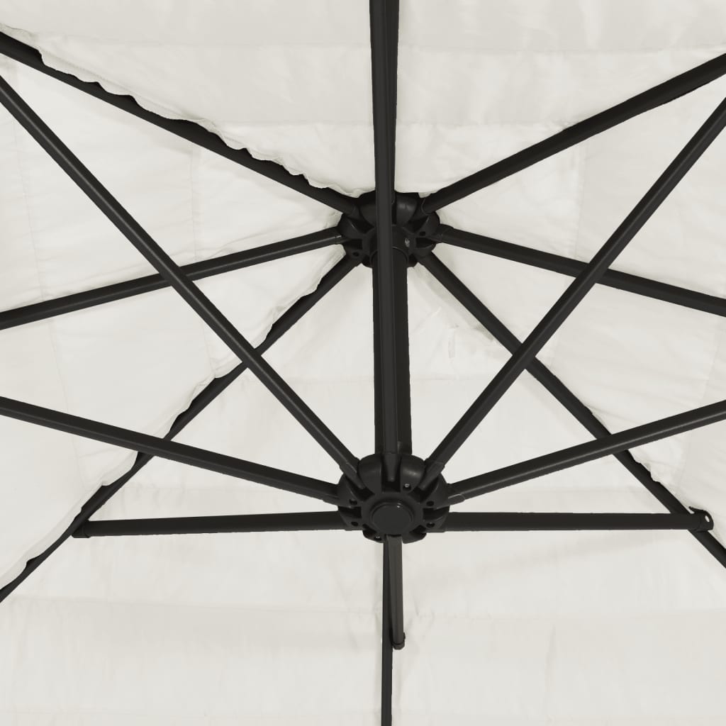 Guarda-sol de jardim com poste de aço 223x223x213 cm branco - Image 7