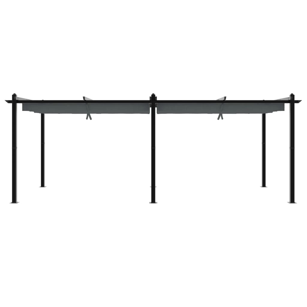 Gazebo de jardim com teto retrátil 3x6 m alumínio antracite - Image 3