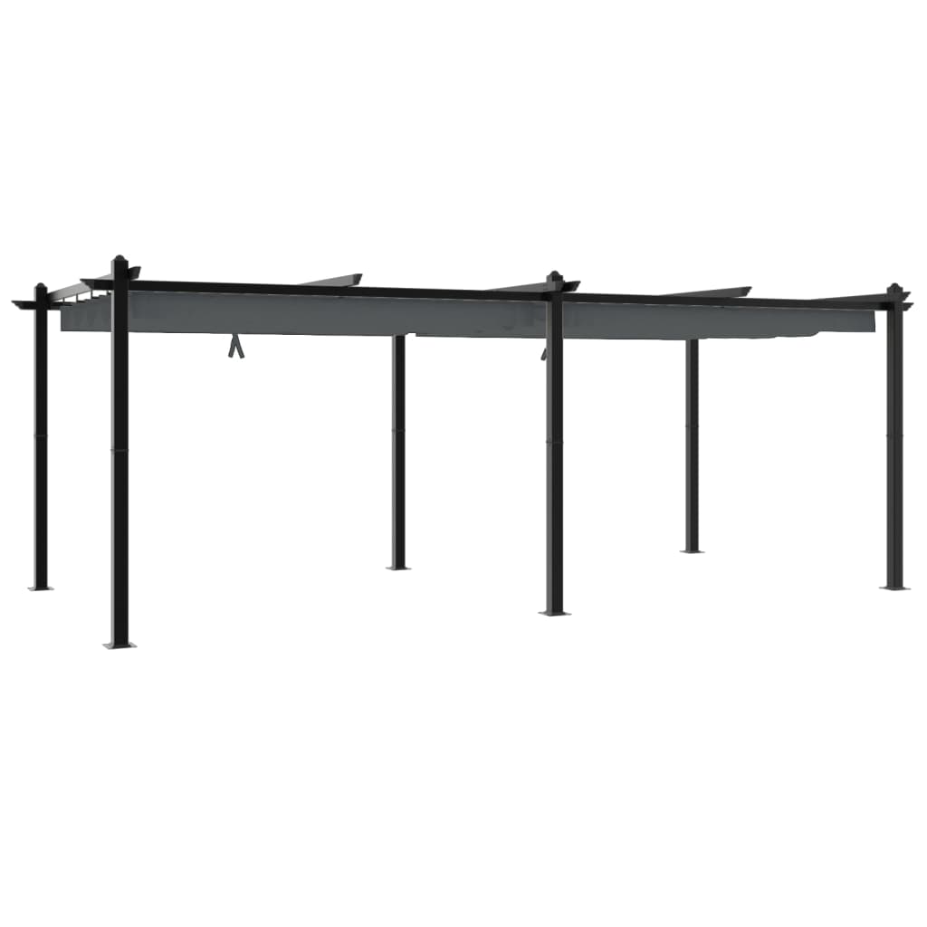 Gazebo de jardim com teto retrátil 3x6 m alumínio antracite - Image 5