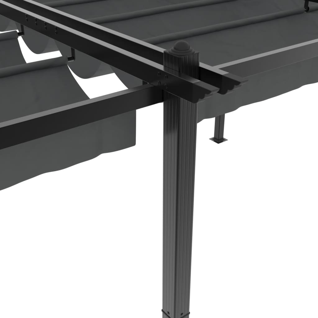 Gazebo de jardim com teto retrátil 3x6 m alumínio antracite - Image 7