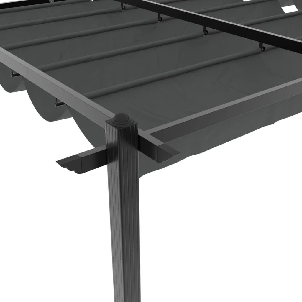 Gazebo de jardim com teto retrátil 3x6 m alumínio antracite - Image 8