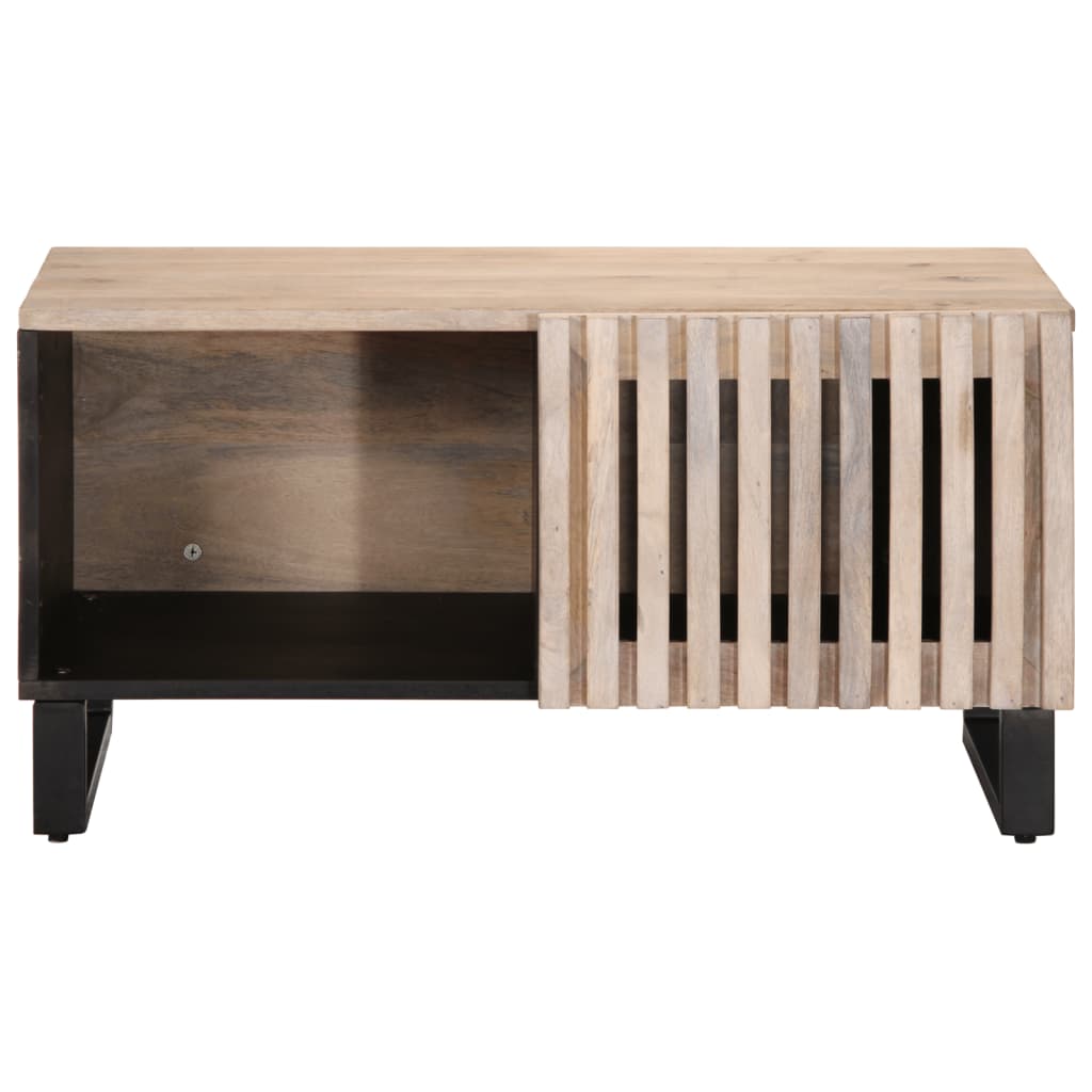 Mesa de centro 80x51x40 cm madeira de mangueira maciça branco - Image 2