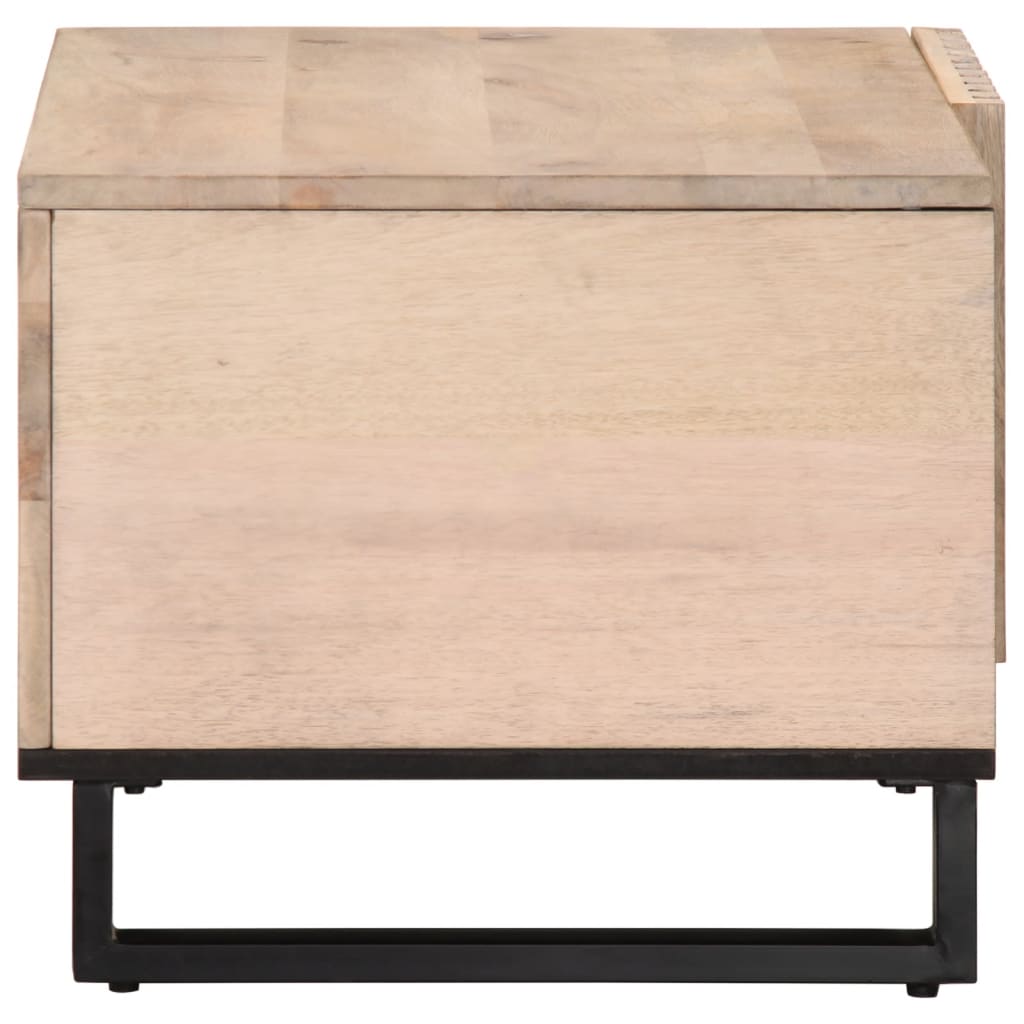 Mesa de centro 80x51x40 cm madeira de mangueira maciça branco - Image 3