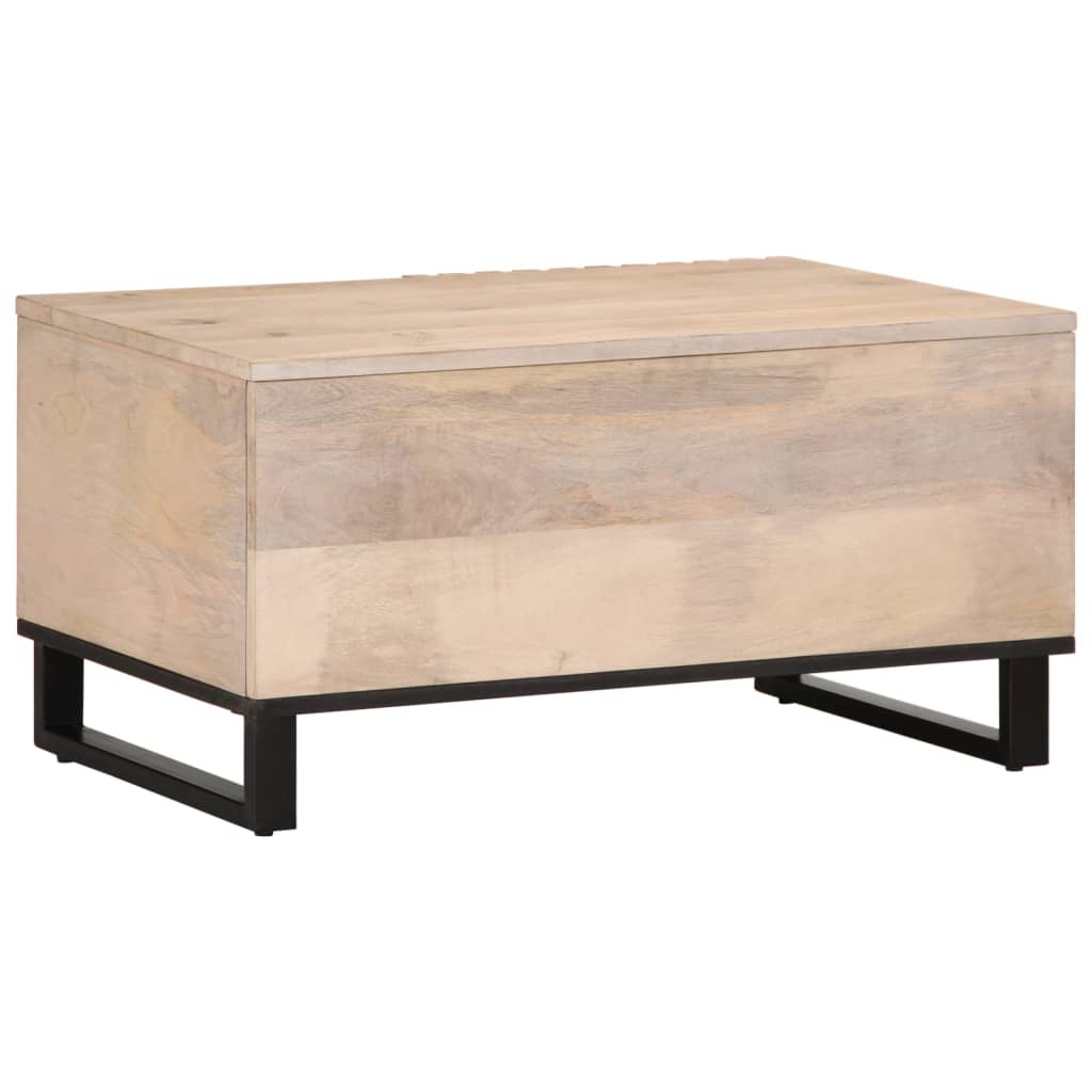 Mesa de centro 80x51x40 cm madeira de mangueira maciça branco - Image 4