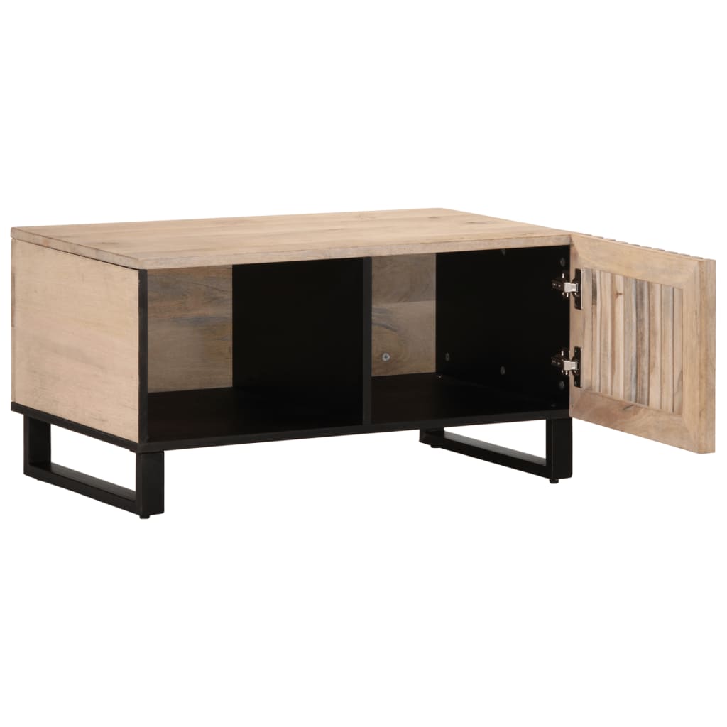 Mesa de centro 80x51x40 cm madeira de mangueira maciça branco - Image 5