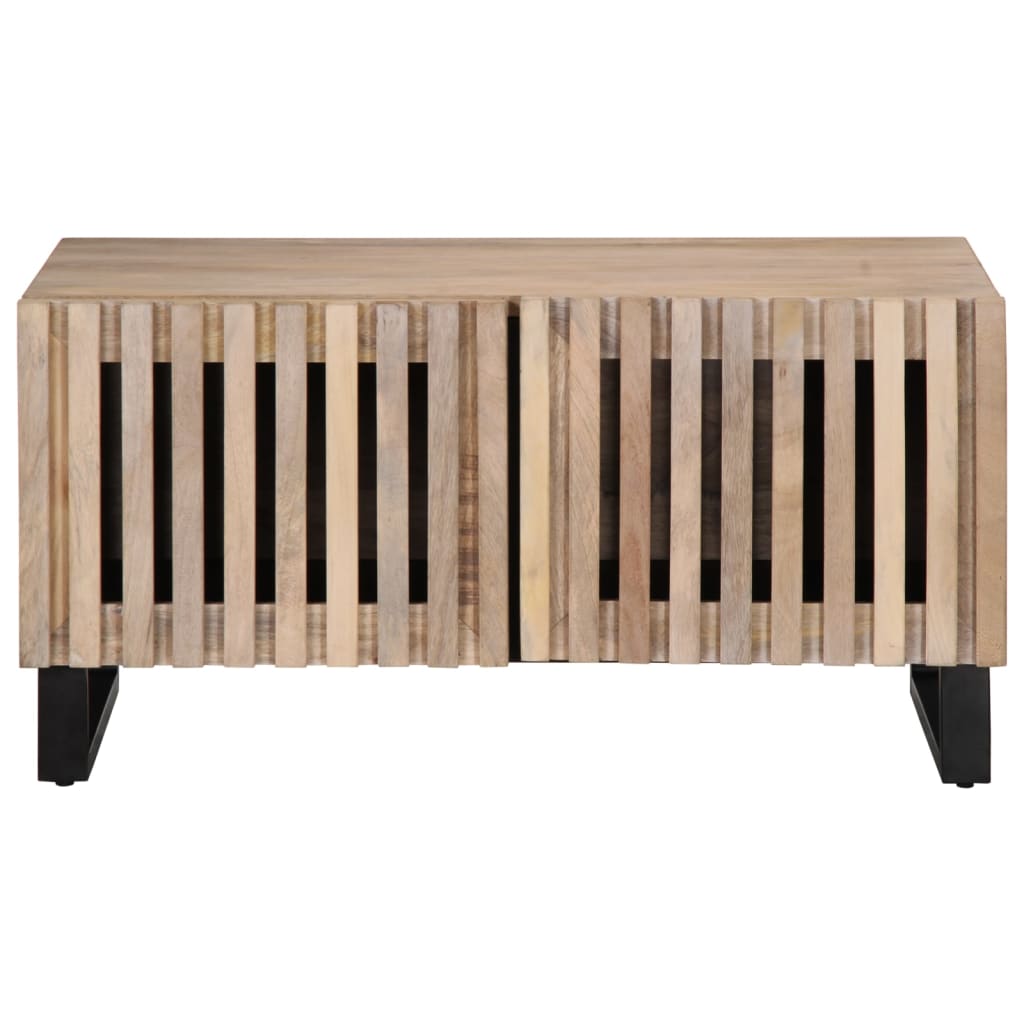 Mesa de centro 80x51x40 cm madeira de mangueira maciça branco - Image 2