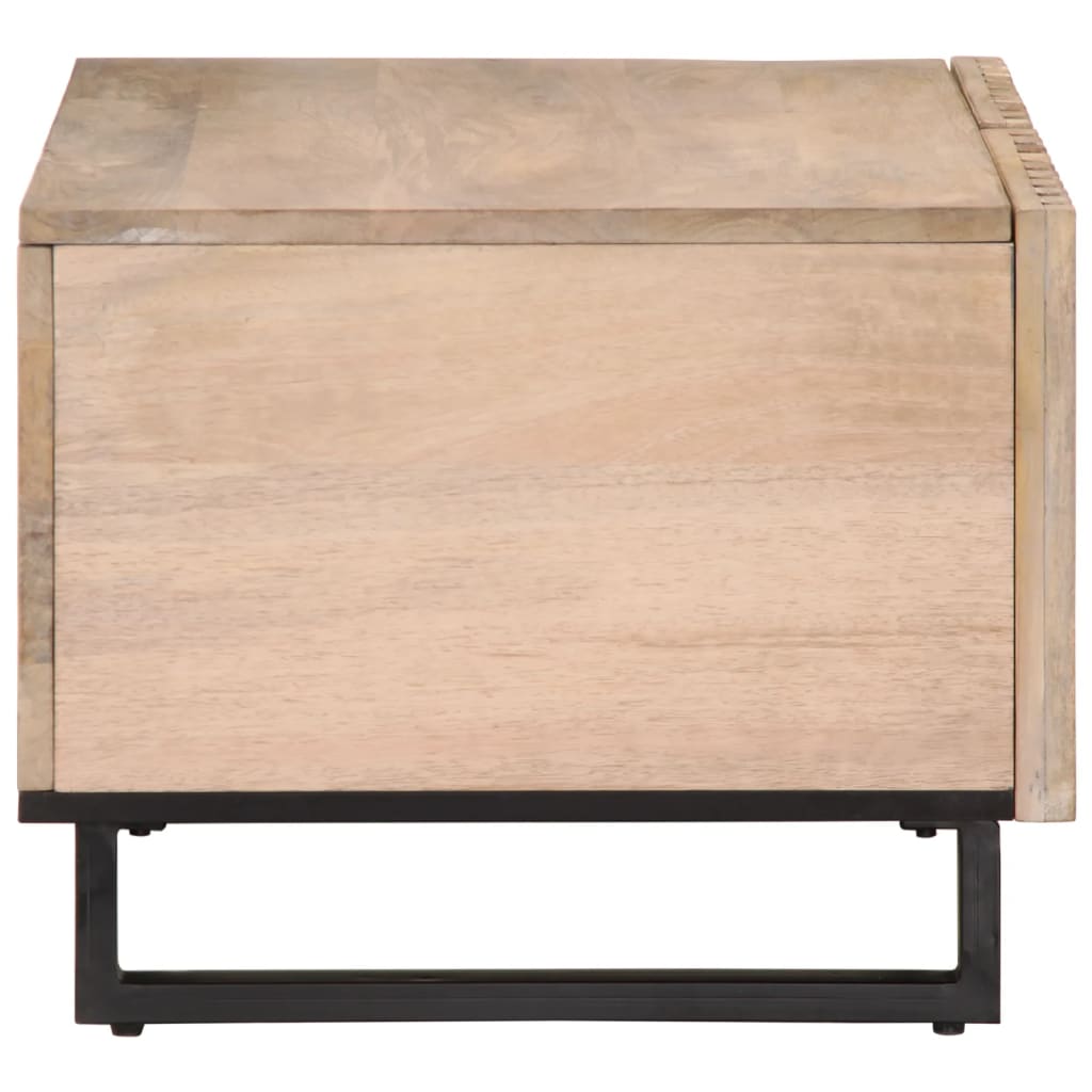 Mesa de centro 80x51x40 cm madeira de mangueira maciça branco - Image 3
