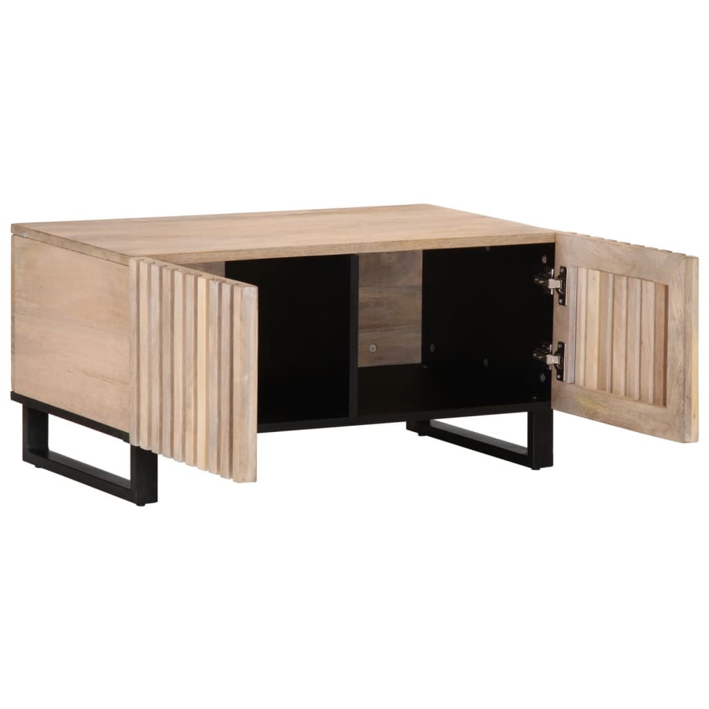 Mesa de centro 80x51x40 cm madeira de mangueira maciça branco - Image 5