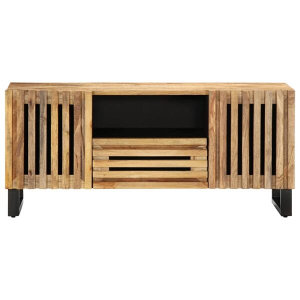 Móvel TV 100x34x46 cm madeira de mangueira áspera maciça - Image 2