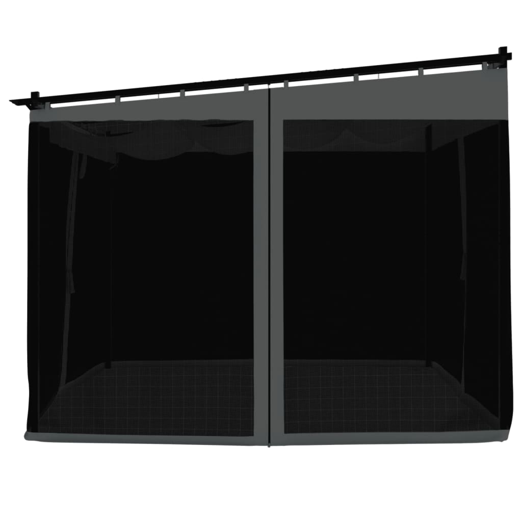 Gazebo com paredes de malha 3x3 m aço antracite - Image 4