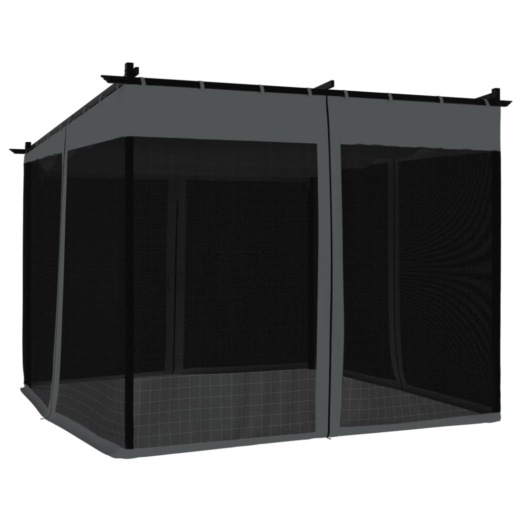 Gazebo com paredes de malha 3x3 m aço antracite - Image 5