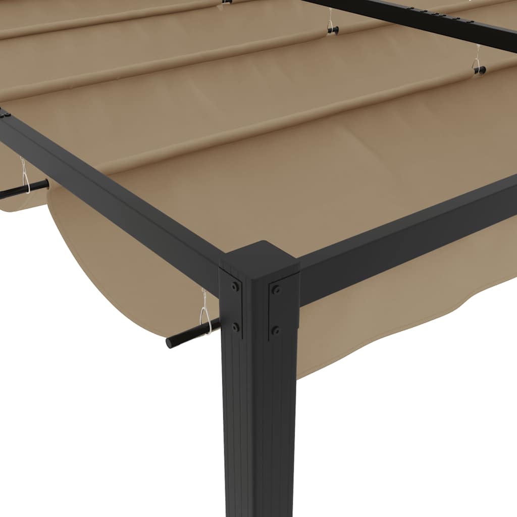 Gazebo de jardim com teto retrátil 3x3 m aço cinza - Image 7