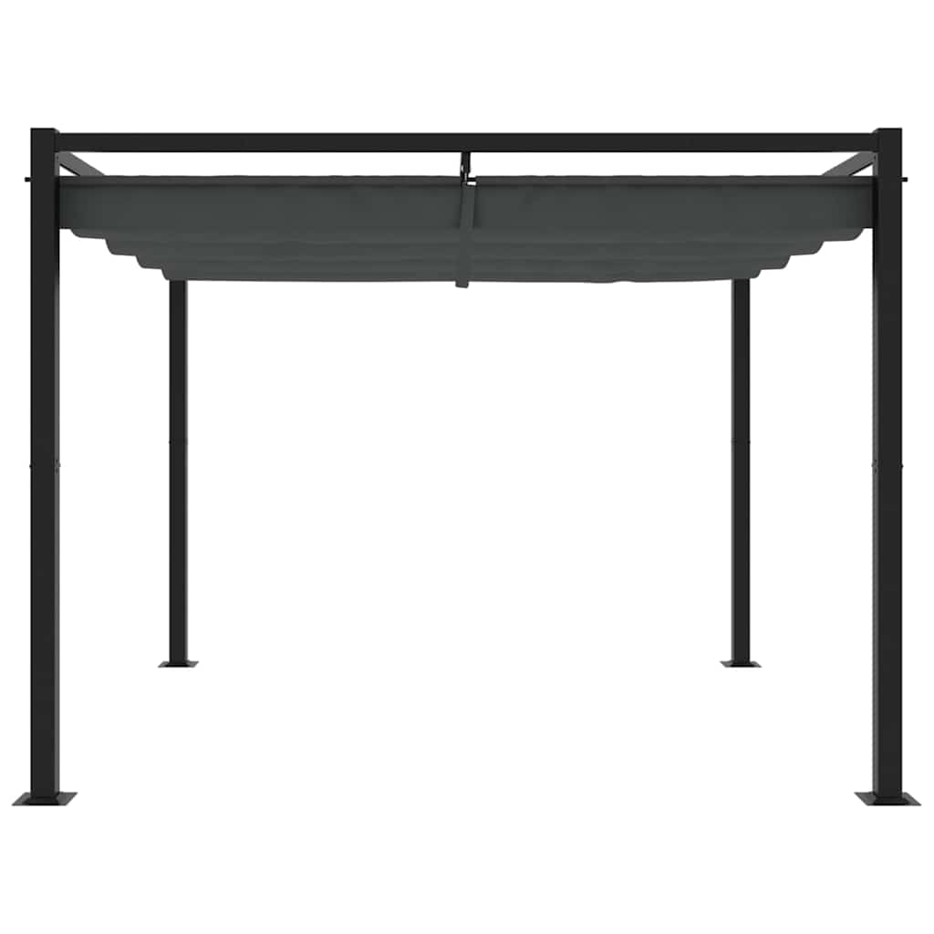 Gazebo de jardim com teto retrátil 3x3 m aço antracite - Image 3