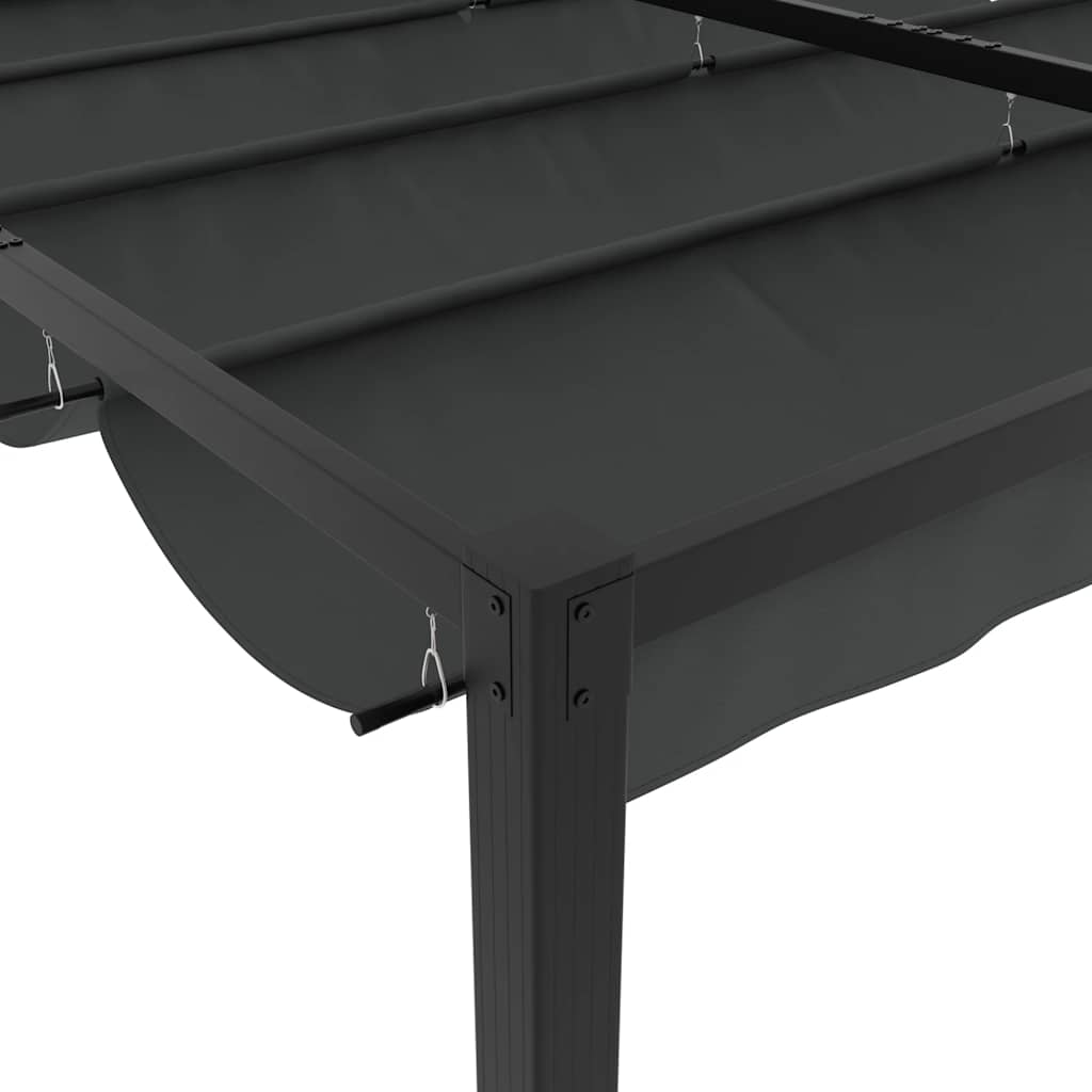 Gazebo de jardim com teto retrátil 3x3 m aço antracite - Image 7