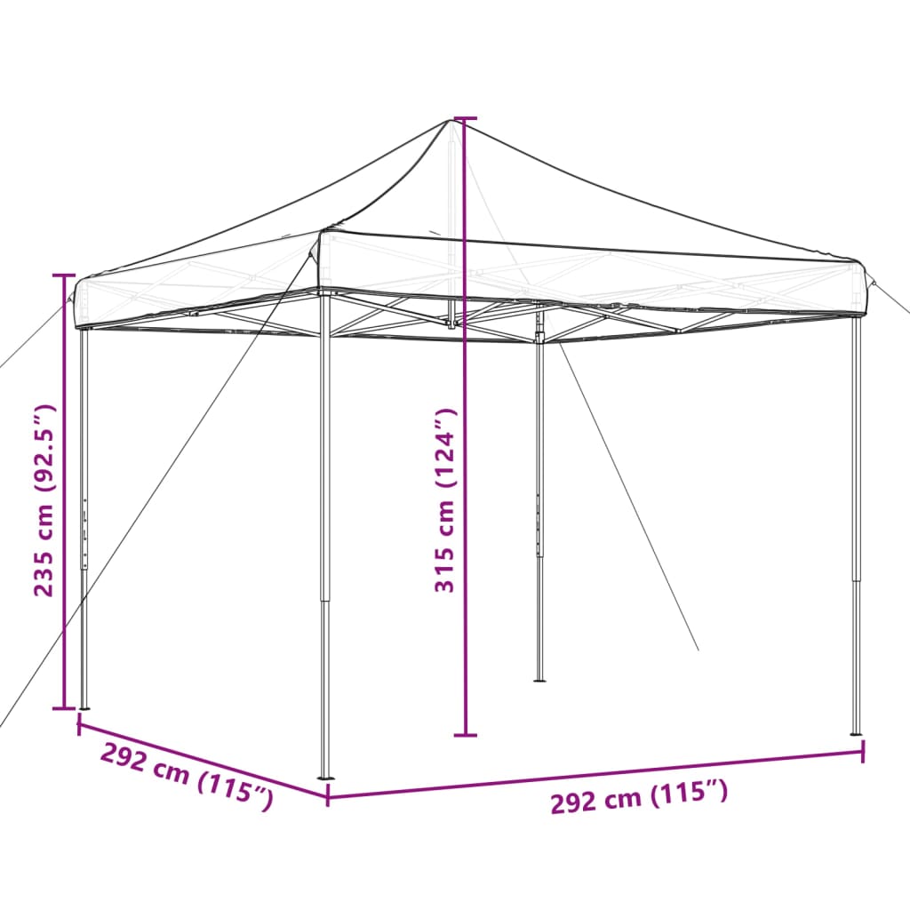 Tenda para festas pop-up dobrável 292x292x315 cm terracotta - Image 8