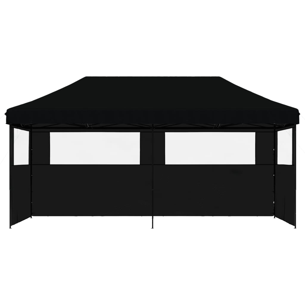 Tenda p/ festas pop-up dobrável com 3 paredes laterais preto - Image 2