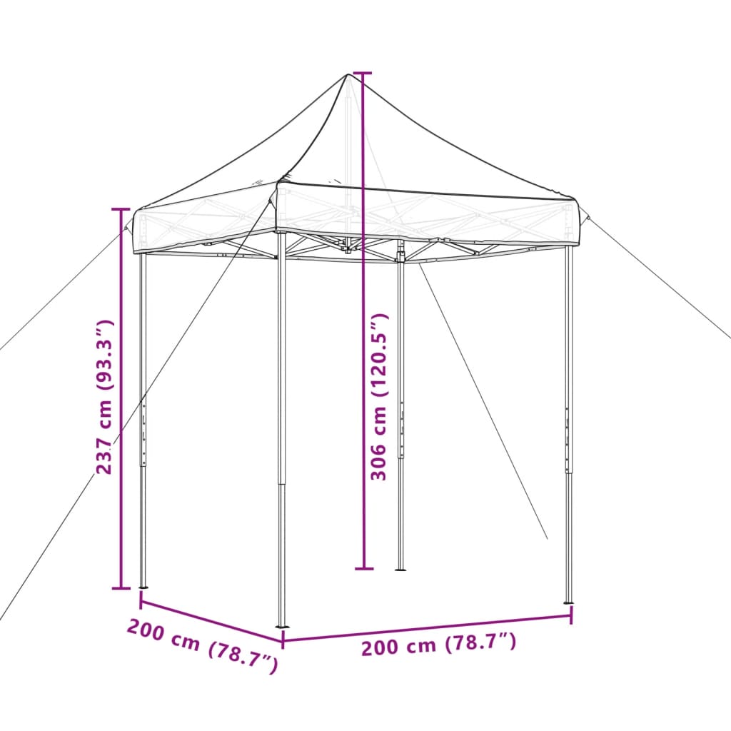 Tenda para festas pop-up dobrável 200x200x306 verde - Image 8